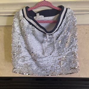 Shimmering Silver Sequin Kids Skirt
